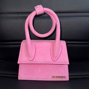 Jacquemus Pink Suede Le Chiquito Noeud Bag